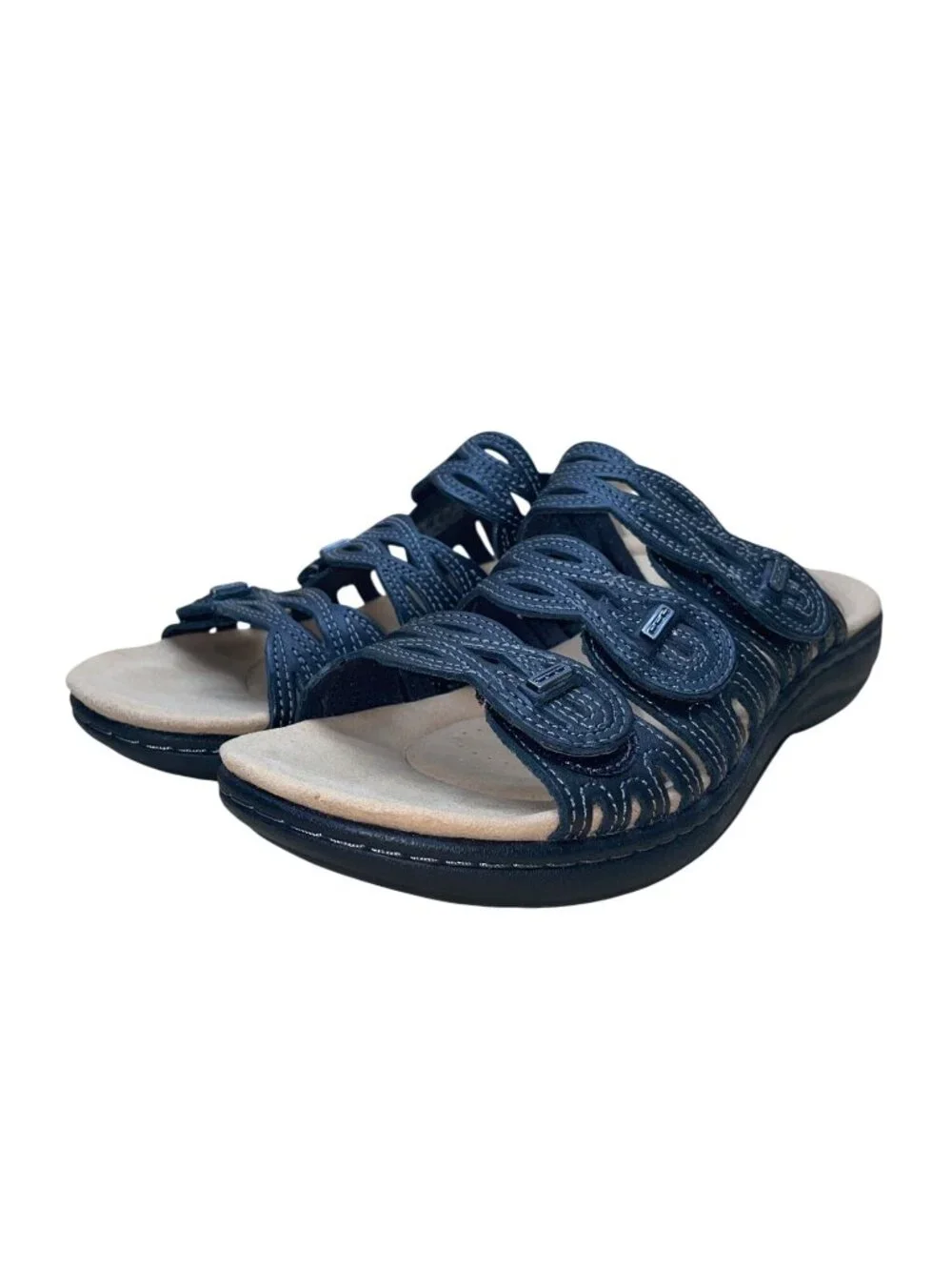 Clarks Women’s Black Leather Ultimate Comfort Ruby Slide Sandals Size 8.5 M - Picture 3 of 9